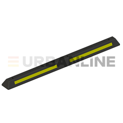 Колесоотбойник КО 915 Urbanline композитный чёрный с жёлтым светоотражателем h100, b150, L1830 (комплект их 2х частей)