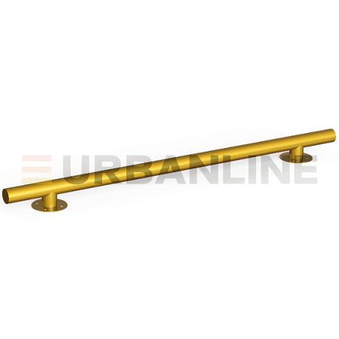 Колесоотбойник металлический URBANLINE ( L-2000мм, h-130мм; труба 76х3) прямой на круглых опорах