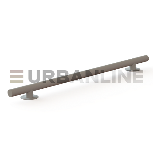 Колесоотбойник металлический URBANLINE ( L-2000мм, h-130мм; труба 76х3) прямой на круглых опорах