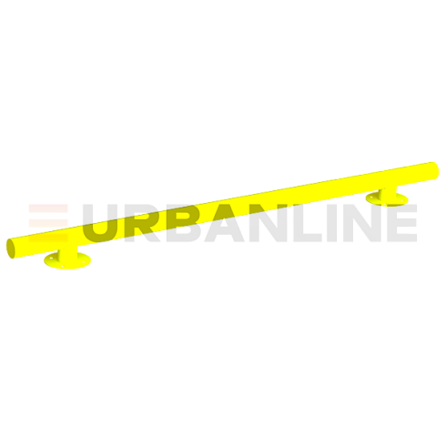 Колесоотбойник металлический URBANLINE ( L-2000мм, h-130мм; труба 76х3) прямой на круглых опорах