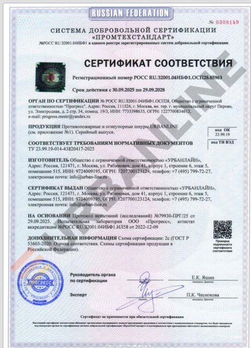Противопожар. и огнеупорные шнуры