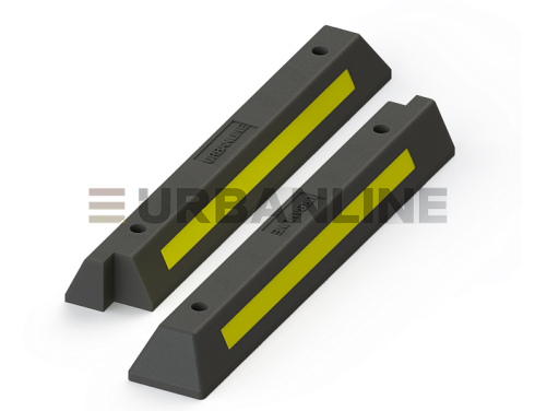 Колесоотбойник КО 915 Urbanline композитный чёрный с жёлтым светоотражателем h100, b150, L1830 (комплект их 2х частей)