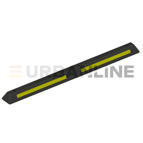 Колесоотбойник КО 915 Urbanline композитный чёрный с жёлтым светоотражателем h100, b150, L1830 (комплект их 2х частей)