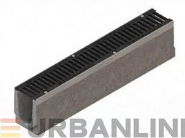 Лоток водоотводный DN100 комплект DRIVE с решеткой кл.C, каскадами высоты h230-120 и шагом 5 мм