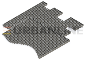 Щелевой лоток URBANLINE с закладными (стандартная кромка)